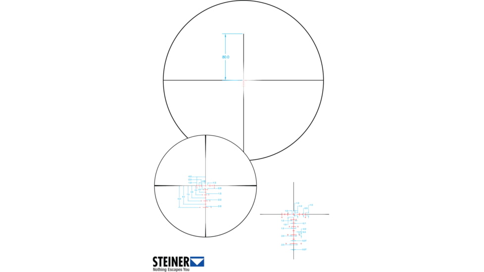 Steiner HX6 3-18x50mm Rifle Scope, 30mm, First Focal Plane, STR-MIL Reticle, Black, 8783