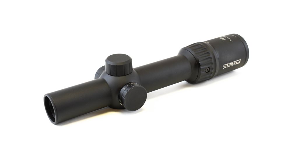 Steiner P4Xi Rifle Scope, 1-4x24mm, 30mm Tube, Second Focal Plane, P3TR Reticle, Matte, Black, 5202