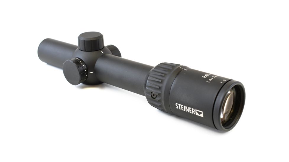 Steiner P4Xi Rifle Scope, 1-4x24mm, 30mm Tube, Second Focal Plane, P3TR Reticle, Matte, Black, 5202