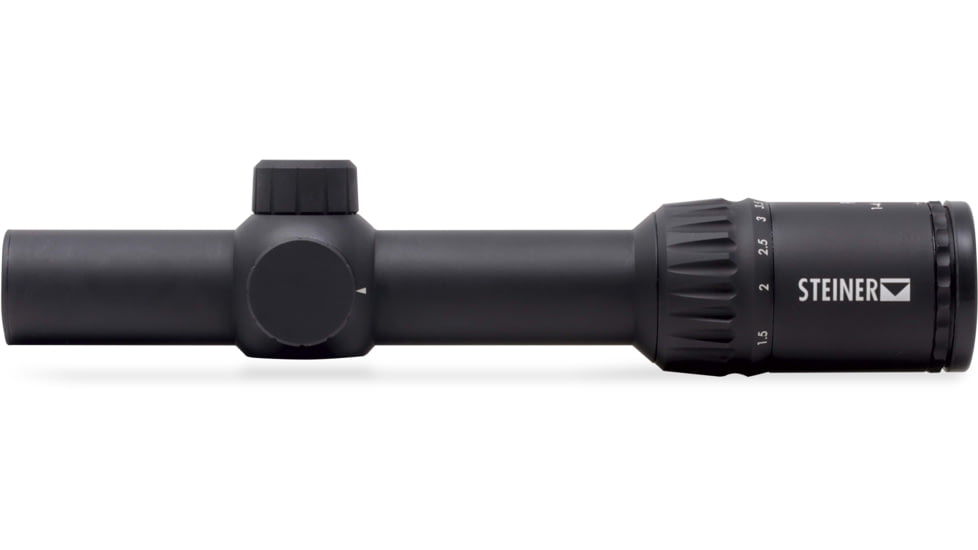 Steiner P4Xi Rifle Scope, 1-4x24mm, 30mm Tube, Second Focal Plane, G1 Reticle, Matte, Black, 5204