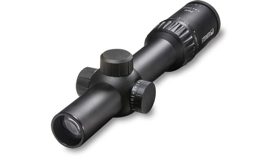 Steiner P4Xi Rifle Scope, 1-4x24mm, 30mm Tube, Second Focal Plane, P3TR Reticle, Matte, Black, 5202