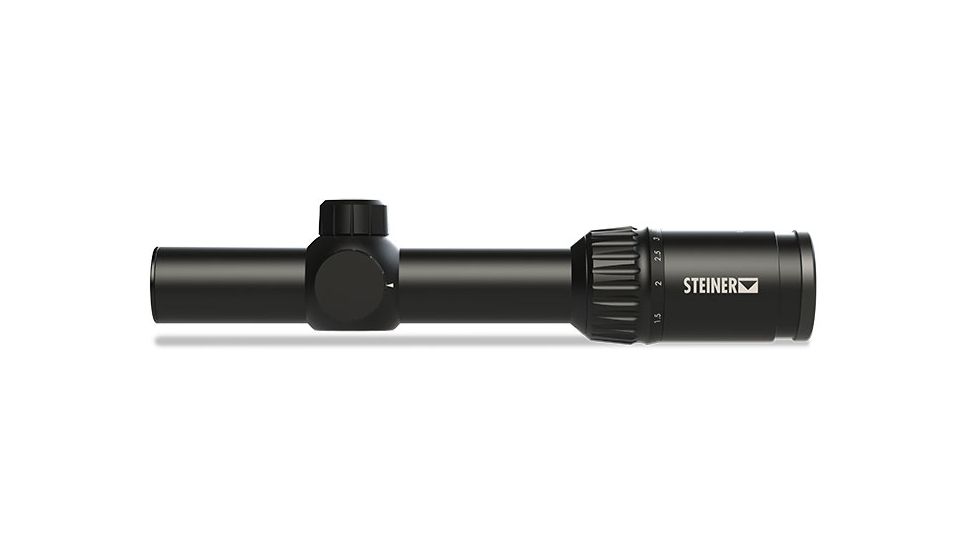 Steiner P4Xi Rifle Scope, 1-4x24mm, 30mm Tube, Second Focal Plane, P3TR Reticle, Matte, Black, 5202