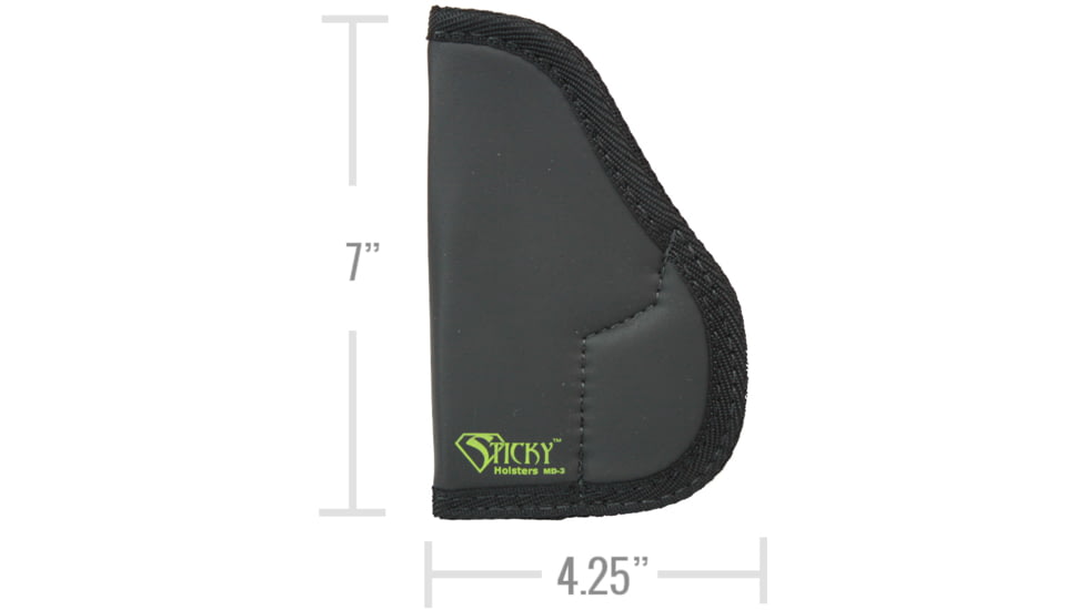 Sticky Holsters MD-3 Holster, Bersa Thunder 380, Walter PPK/S, Makarov, Ambidextrous, Black, Medium, MD-3