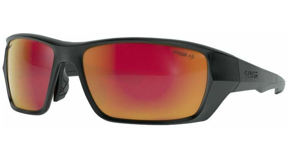 STNGR Alpine Ballistic Sunglasses, Matte Black/Red Mirror, Medium/Large, CQ-V3I1-U02L