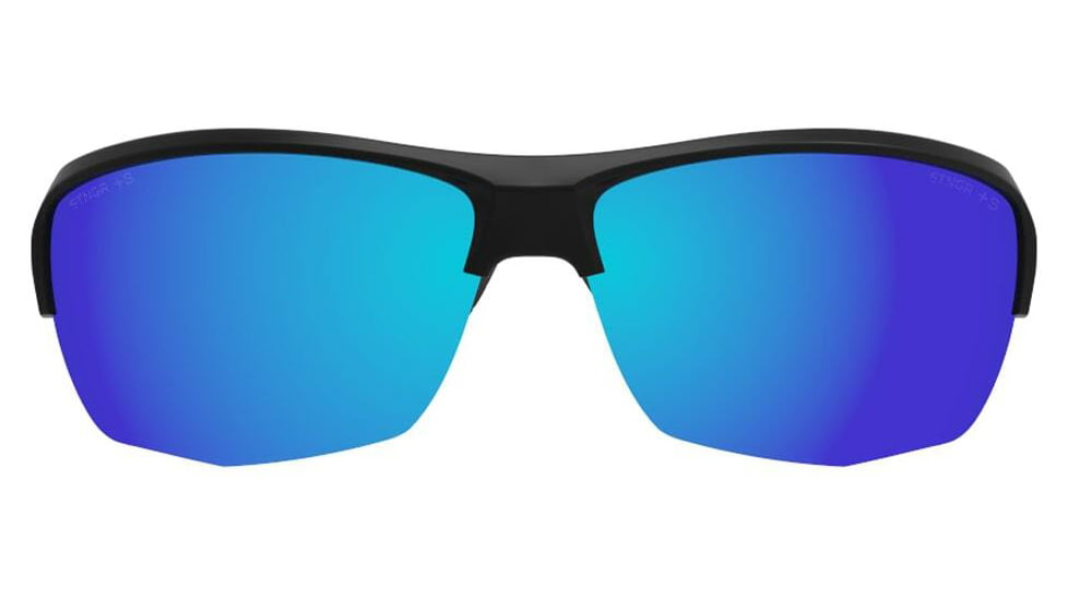 STNGR Hi-Speed Ballistic Sunglasses, Matte Black/Blue, Medium/Large, JC-TI3P-N1IN