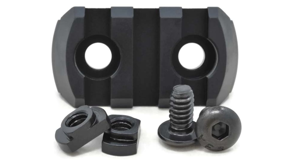 STNGR M-Lok 3 Slot Picatinny Rail Section, Black, 9Y-RTNI-WELB