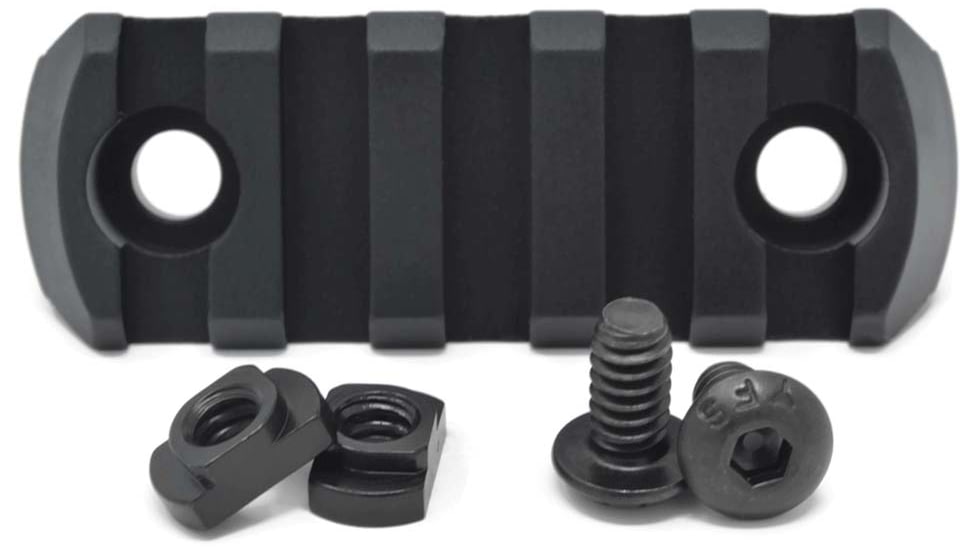 STNGR M-Lok 5 Slot Picatinny Rail Section, Black, XY-U2KN-5W7H