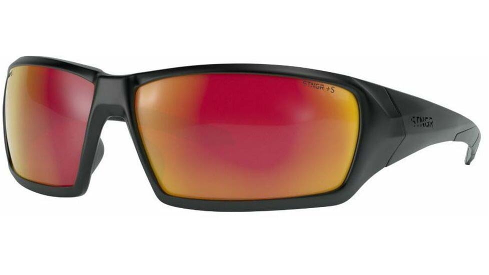 STNGR Ridge Ballistic Sunglasses, Matte Black/Red Mirror, Large/Extra Large, QY-XXC6-QT1V