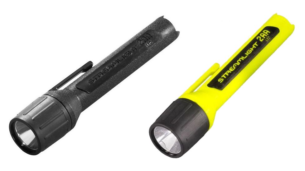 Streamlight 2AA LED Propolymer Flashlight w/ alkaline batteries 67100 / 67101, Black, Yellow
