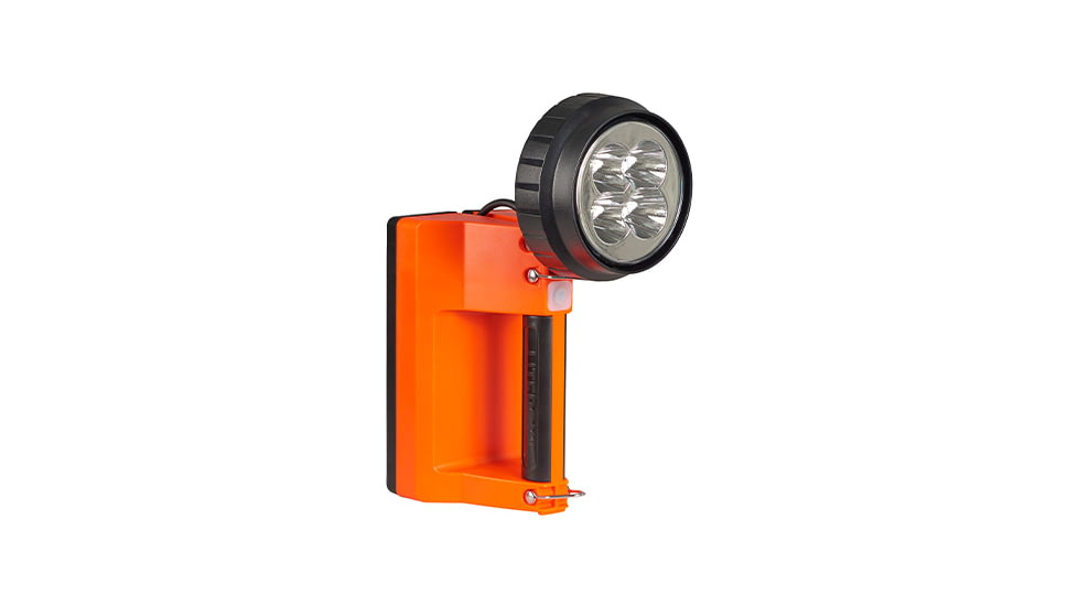 Streamlight E-Spot FireBox 1,500 Lumen Rechargeable Lantern with Blue Taillight LEDs, 120V AC/12V DC Standard System with Shoulder Strap &amp; Mounting Rack, Orange, 45861