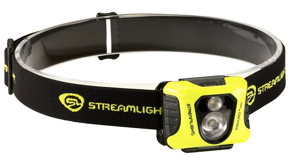 Streamlight Enduro Pro - with 3 AAA alkaline batteries, elastic headstrap - Box, Black/Yellow, 61421