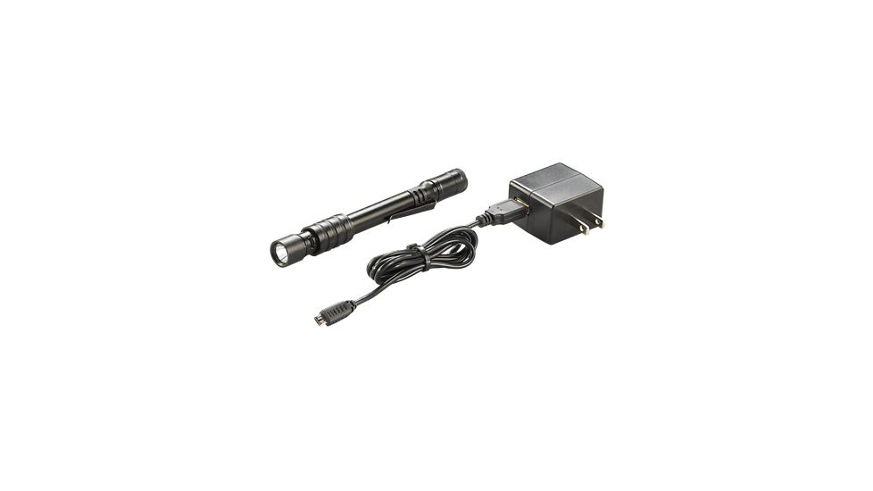 Streamlight Stylus Pro USB Rechargeable Penlight, Black with White LED, USB with USB cord, Nylon holster 66134