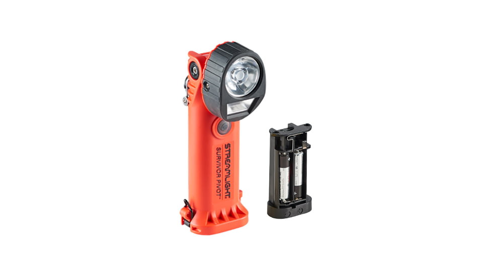 Streamlight Survivor Pivot USB LED Flashlight, Alkaline, 325 Lumens, Orange, 91800