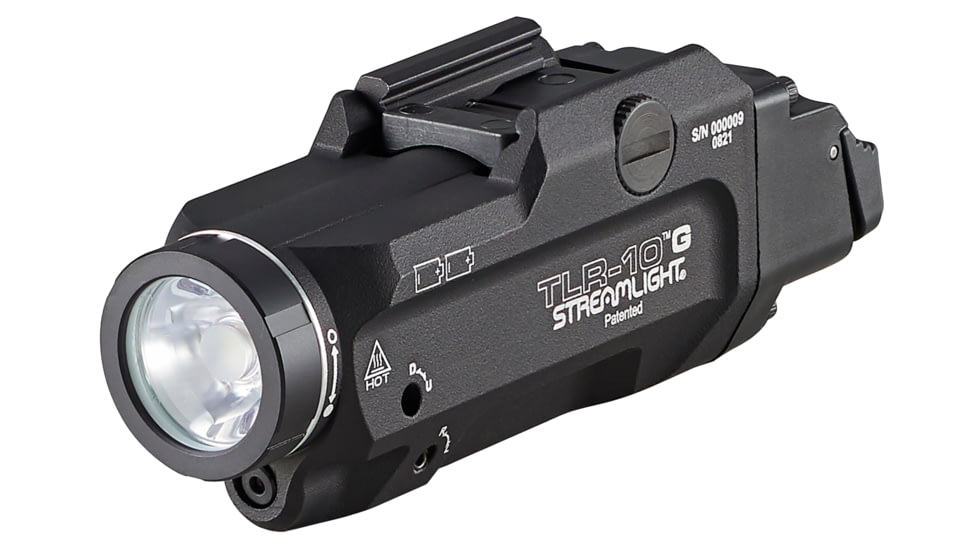 Streamlight TLR-10 G LED Tactical Weapon Light w/Green Laser &amp; Rear Switch Options, CR123A, White, 1000 Lumens, Black, 69473