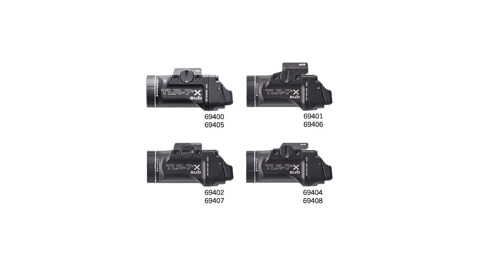 Streamlight TLR-7 X sub USB 500 Lumens Weapon Light, CR123A, Black, Springfield Armory Hellcat, 69408