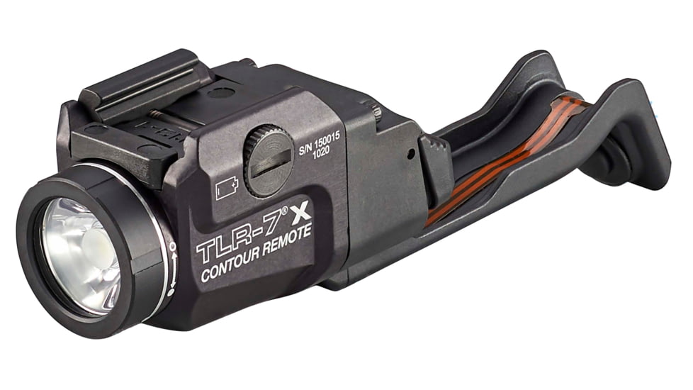 Streamlight TLR-7X Contour Remote Weapon Light, 500 Lumens, Most Glocks Gen 4/5, w/ Mounting Key, CR123A, Black, 69428