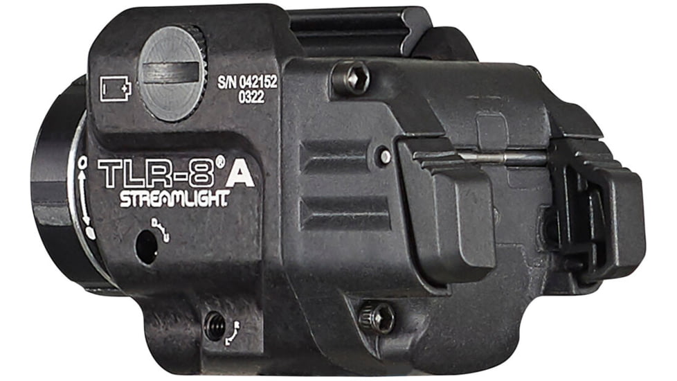 Streamlight TLR-8 A Weapon Light and Laser, High Switch Mounted on TLR-8A, CR123A, Red Beam, 500 Lumens, Black, 69413