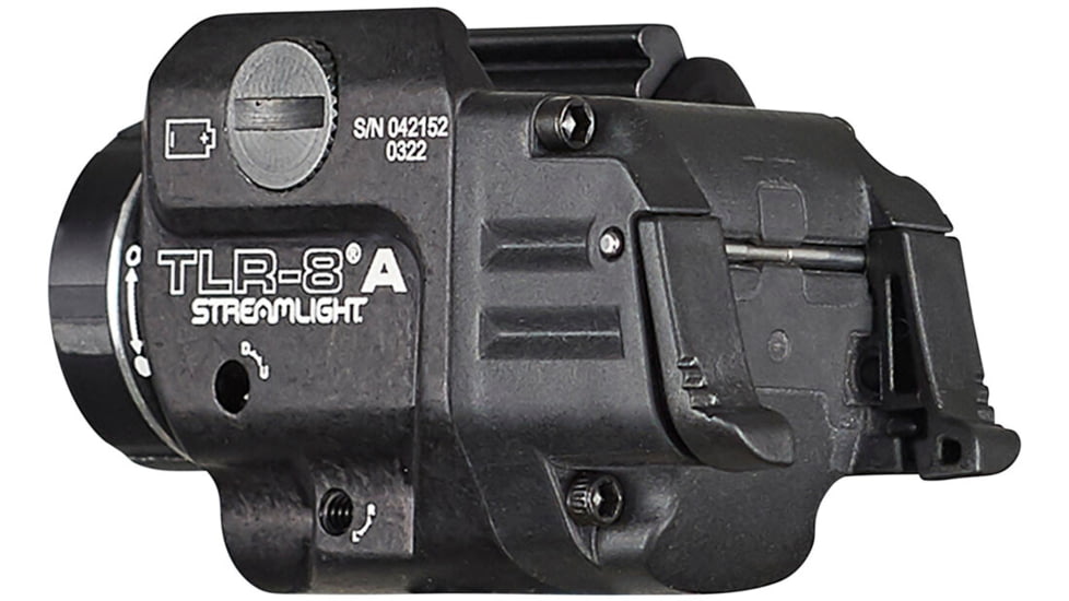 Streamlight TLR-8 A Weapon Light and Laser, Low Switch Mounted on TLR-8A, CR123A, Red Beam, 500 Lumens, Black, 69412
