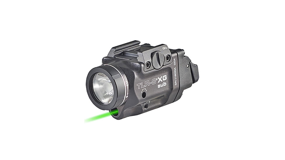 Streamlight TLR-8 G Sub For Glock 43X/48 MOS LED Weapon Light w/ Green Laser, CR123A Lithium, White, 500 Lumens, Black, 69431