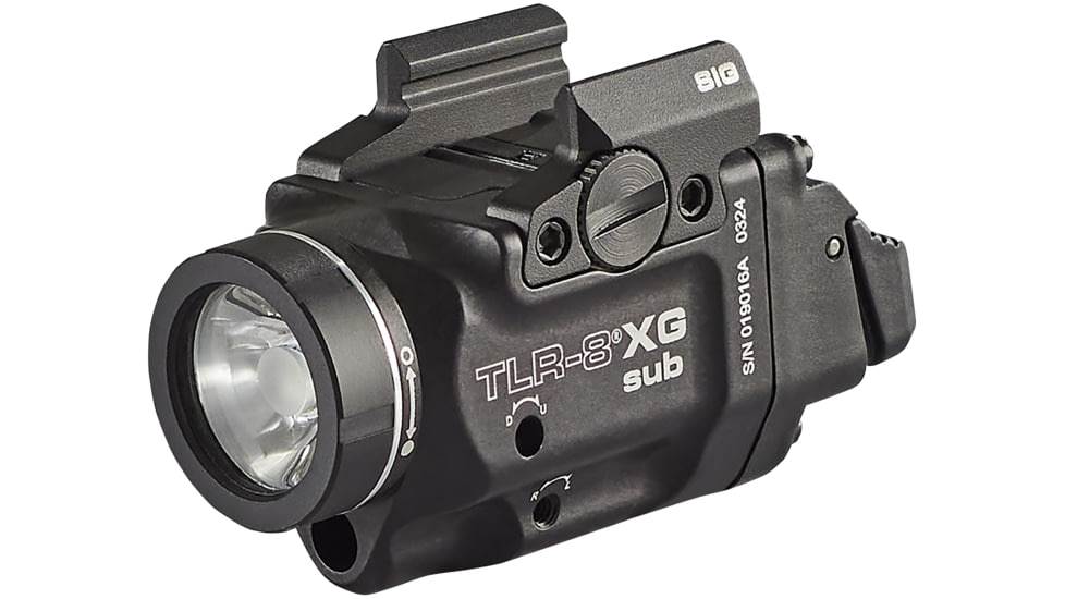 Streamlight TLR-8 G Sub For SIG P365/XL LED Weapon Light w/ Green Laser, CR123A Lithium, White, 500 Lumens, Black, 69437