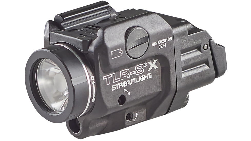 Streamlight TLR-8A A Weapon Light and Laser, Both High and Low Switch Mounted on TLR-8A, CR123A, Red Beam, 500 Lumens, Black, 69414