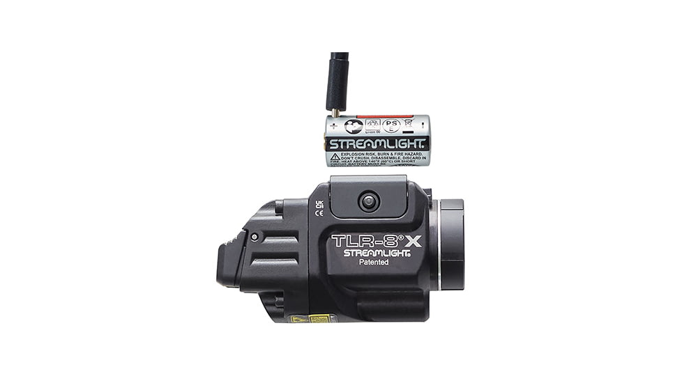 Streamlight TLR-8A A Weapon Light and Laser, Both High and Low Switch Mounted on TLR-8A, CR123A, Red Beam, 500 Lumens, Black, 69414