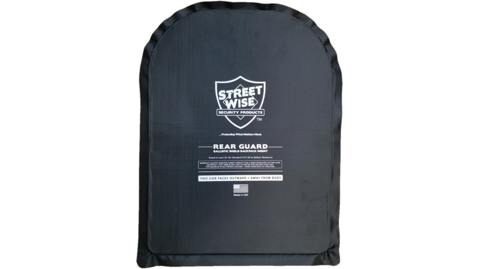StreetWise Security Products Rear Guard Ballistic Shield, 11x14 in, Black, SWRG03US