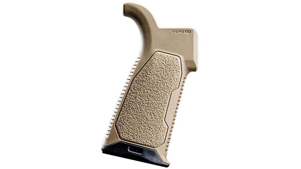 Strike Industries AR Overmolded Enhanced Pistol Grip, 15 Degree, SI-AR-OMPG-15-FDE, FDE, One Size, SI-AR-OMPG-15-FDE