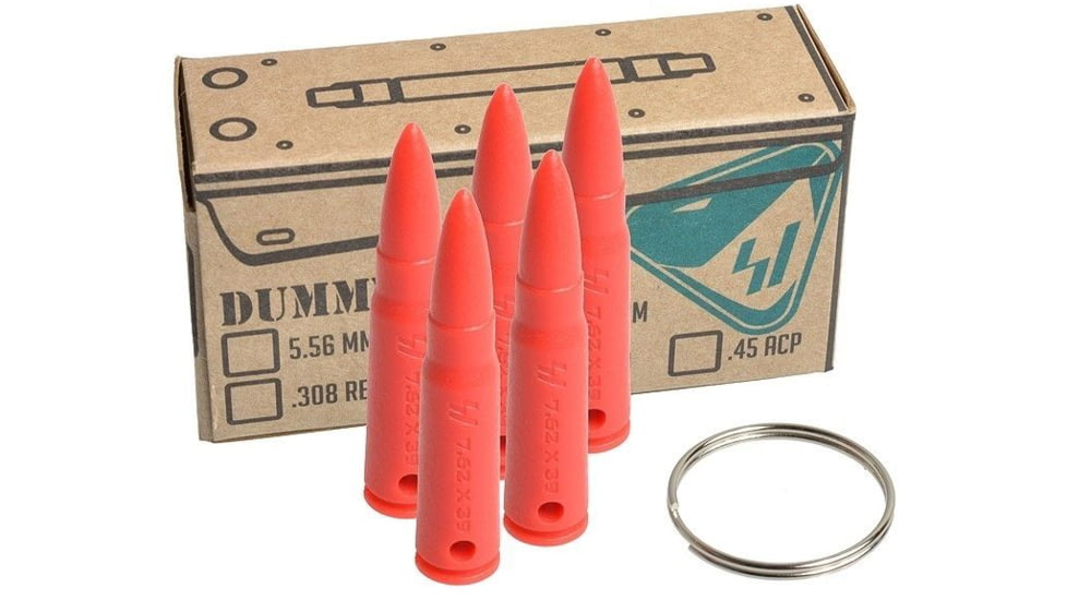 Strike Industries Dummy Rounds w/Key Ring, 7.62X39 mm, Red, One Size, SI-DR-762X39