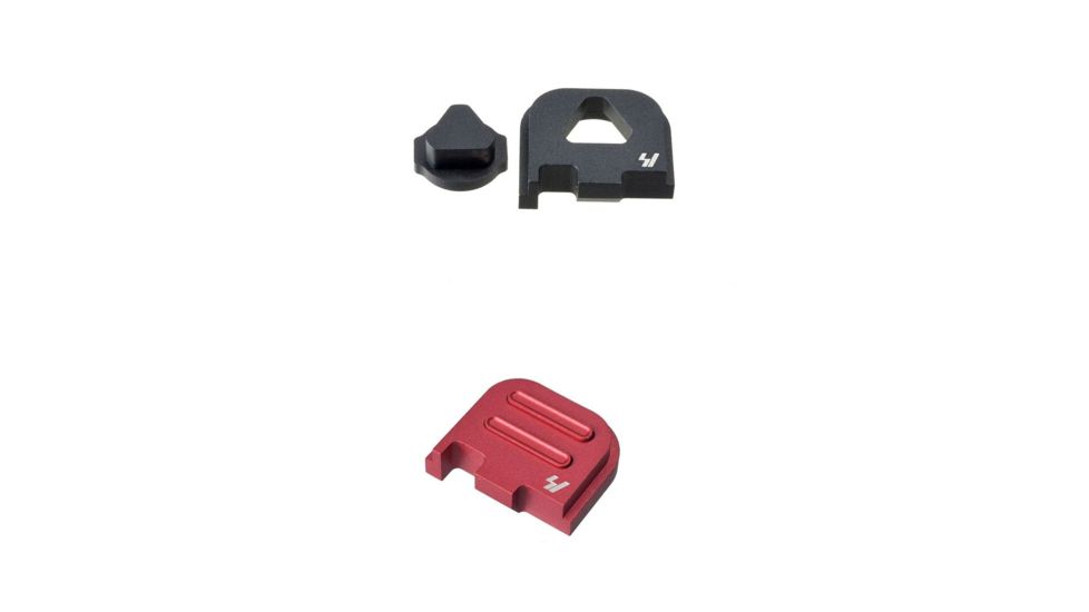Strike Industries Slide Plate for Glock G43, Black, Red