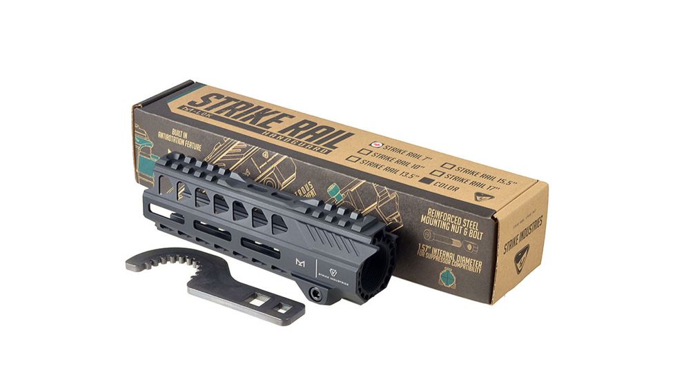 Strike Industries AR-15 M-Lok Handguard Rail, 7in, Black, One Size, SI-STRIKERAIL-07-BK