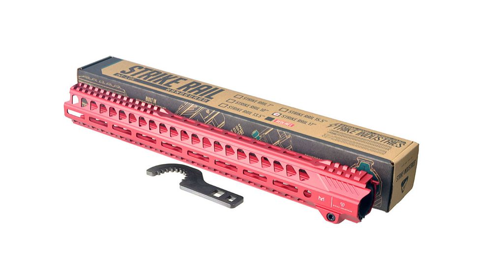 Strike Industries AR-15 M-Lok Handguard Rail, 17in, Red, One Size, SI-STRIKERAIL-17-RED