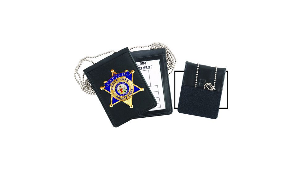Strong Leather Company - Recessed Velcro Badge and ID Holder with Chain