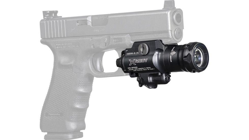 SureFire MasterFire X400 Weapon Light, 123A, White/Infrared, 350 Lumens, Black, X400VH-B-IRC