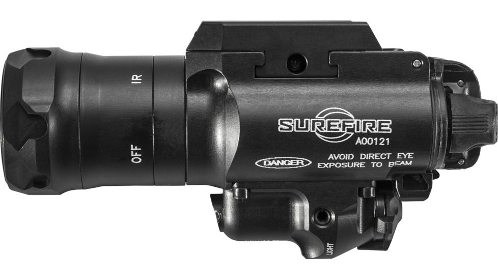 SureFire MasterFire X400 Weapon Light, 123A, White/Infrared, 350 Lumens, Black, X400VH-B-IRC