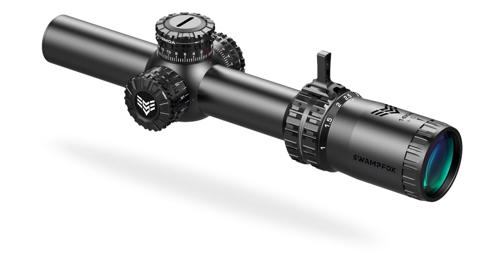 Swampfox Arrowhead LPVO 1-10x24 Rifle Scope, 30mm Tube, Second Focal Plane, IR Green MIL Reticle, Black, ARH11024-GL