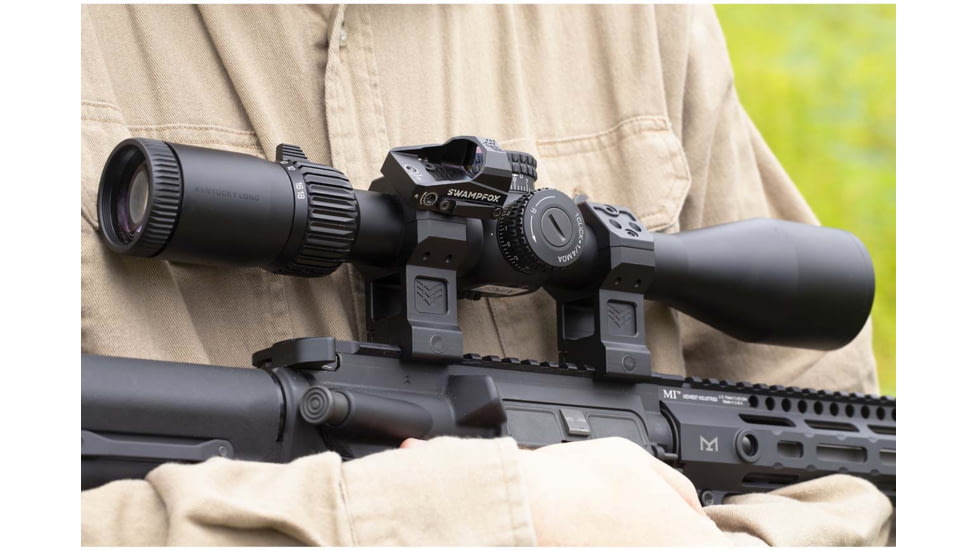 Swampfox H.E. Rifle Scope Rings, 34mm Tube, 1.93in Centerline Height, /w Integral 45-degree Offset Reflex Side Mount, Black, MRH34-H
