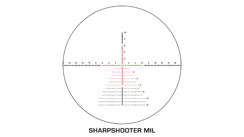 Swampfox Kentucky Long Tactical 4-24x50mm Rifle Scope, 30mm Tube, First Focal Plane, Sharpshooter MIL, MOA, Black, KTK42450-4L