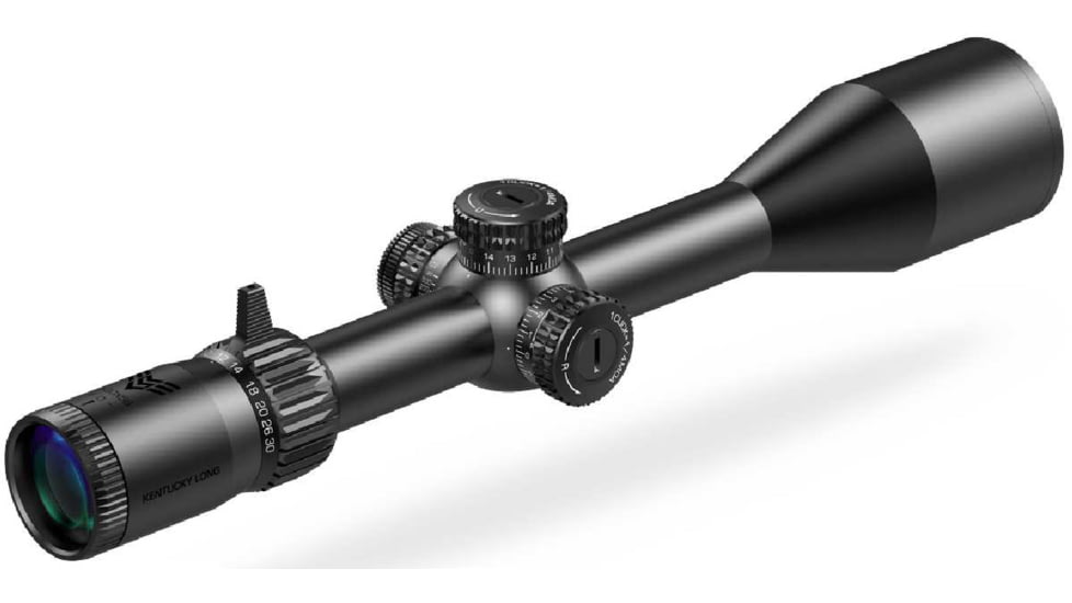 Swampfox Kentucky Long Tactical 2-12x44mm Rifle Scope, 30mm Tube, First Focal Plane, Recce MIL, MOA, Black, KTK21244-4L