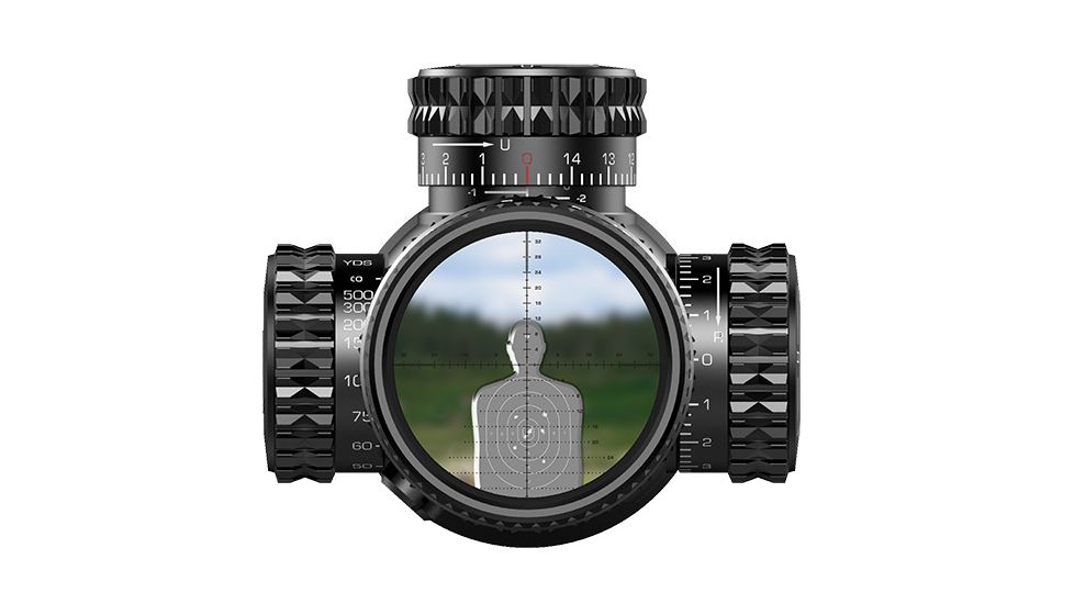 Swampfox Patriot Rifle Scope, 6-24x50mm, 30mm Tube, First Focal Plane, Sharpshooter Grid MOA Reticle, Black, 6-24X50 M