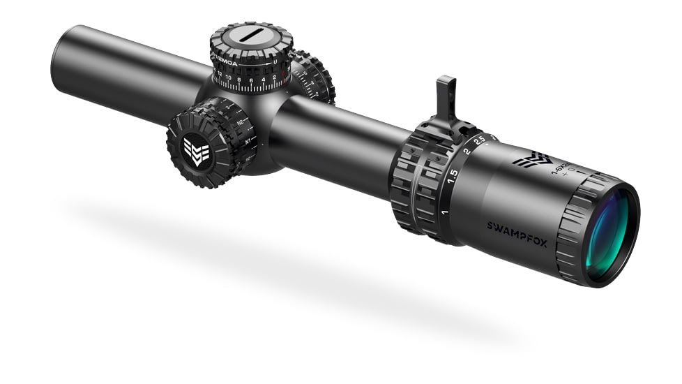 Swampfox Arrowhead Riflescope, 1-6X24, 30mm Tube, Second Focal Plane, IR Green MOA Reticle, Black, ARH16241-GM