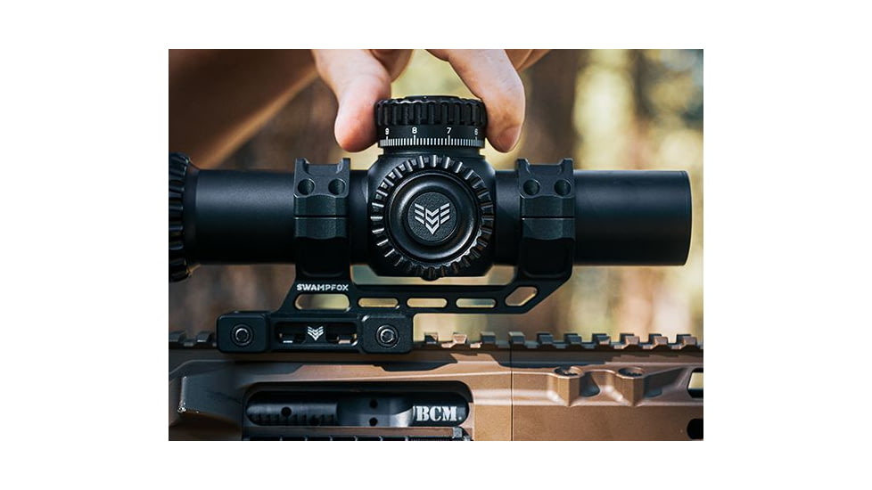 Swampfox Warhorse 1-6x24 Rifle Scope, 34mm Tube, First Focal Plane, Red IR MOA, WAR16241-RM