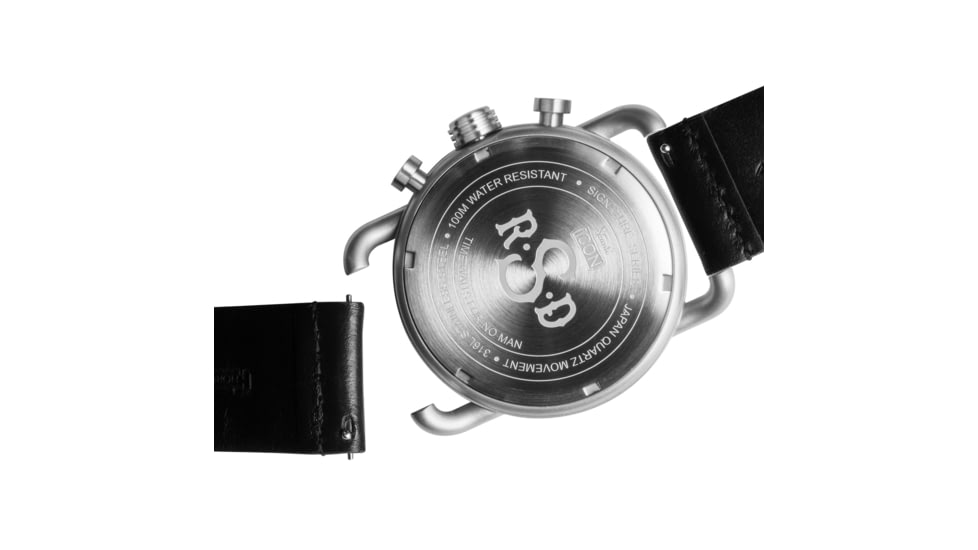 Szanto Icon Roland Sands Chrono Watches, Black Dial, Black Strap, Steel, One Size, IC RS 2251