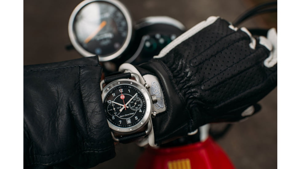 Szanto Icon Roland Sands Chrono Watches, Black Dial, Black Strap, Steel, One Size, IC RS 2251