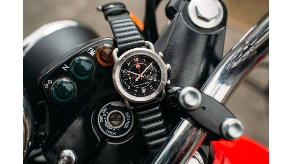 Szanto Icon Roland Sands Chrono Watches, Black Dial, Black Strap, Steel, One Size, IC RS 2251