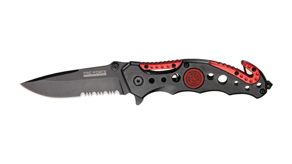 Tac Force A/O Speedster Fold Knife, black finish SS blade, black composite handle TF723FD