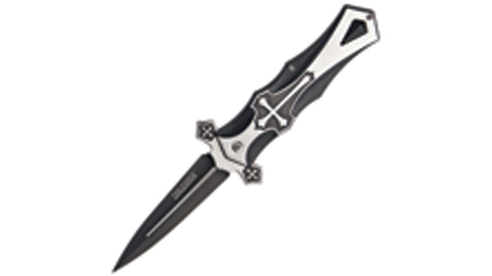 Tac Force Celtic Cross Lock Black Fold Knife, Black Handle TF817BK