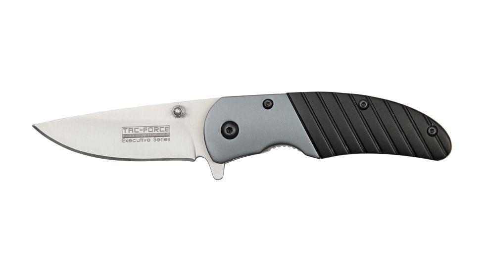 Tac Force Executive Series A/O Fold Knife, SS drop point blade, Orange anodized Alum. handle TF732BK