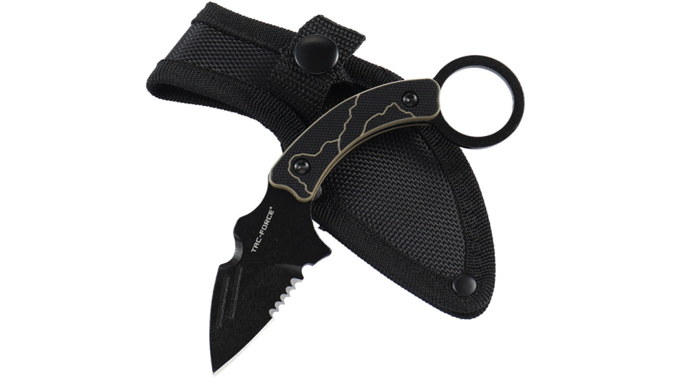 TAC Force Fixed Blade Black/tan, TFFIX111GN