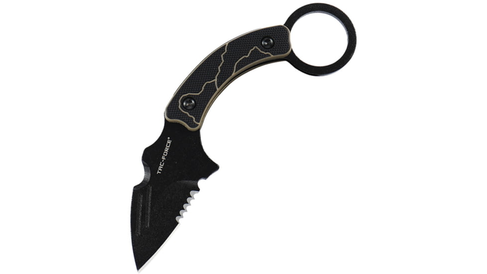 TAC Force Fixed Blade Black/tan, TFFIX111GN